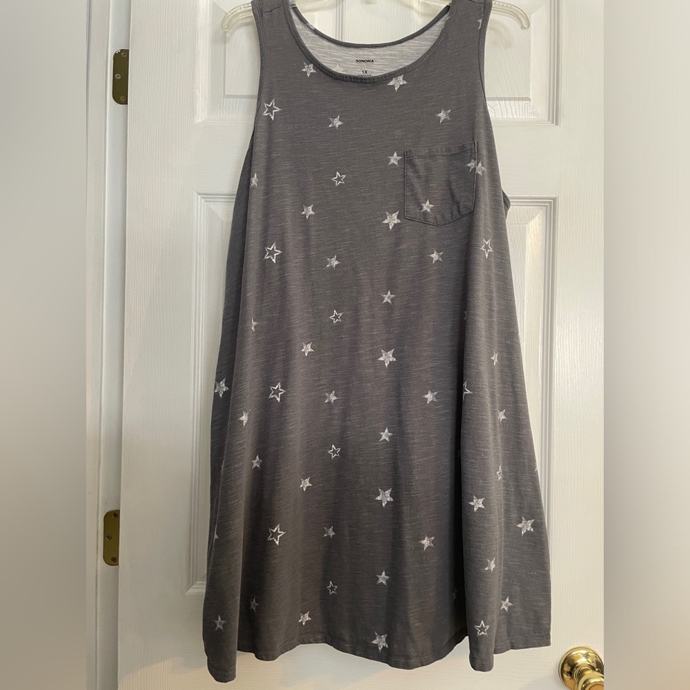 Sleeveless tshirt dress with pockets
